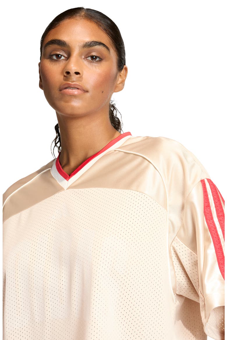 Stadium Mesh T-Shirt, Alternate, color, CRYSTAL LINEN/ WHITE/ RUBY