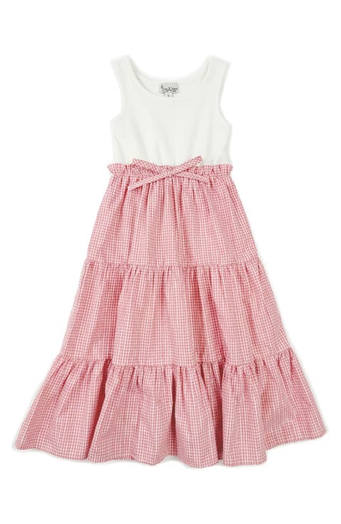 Kids' Mixed Media Rib & Seersucker Party Dress (Toddler, Little Kid & Big Kid)