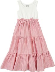 Pippa & Julie Kids' Mixed Media Rib & Seersucker Party Dress