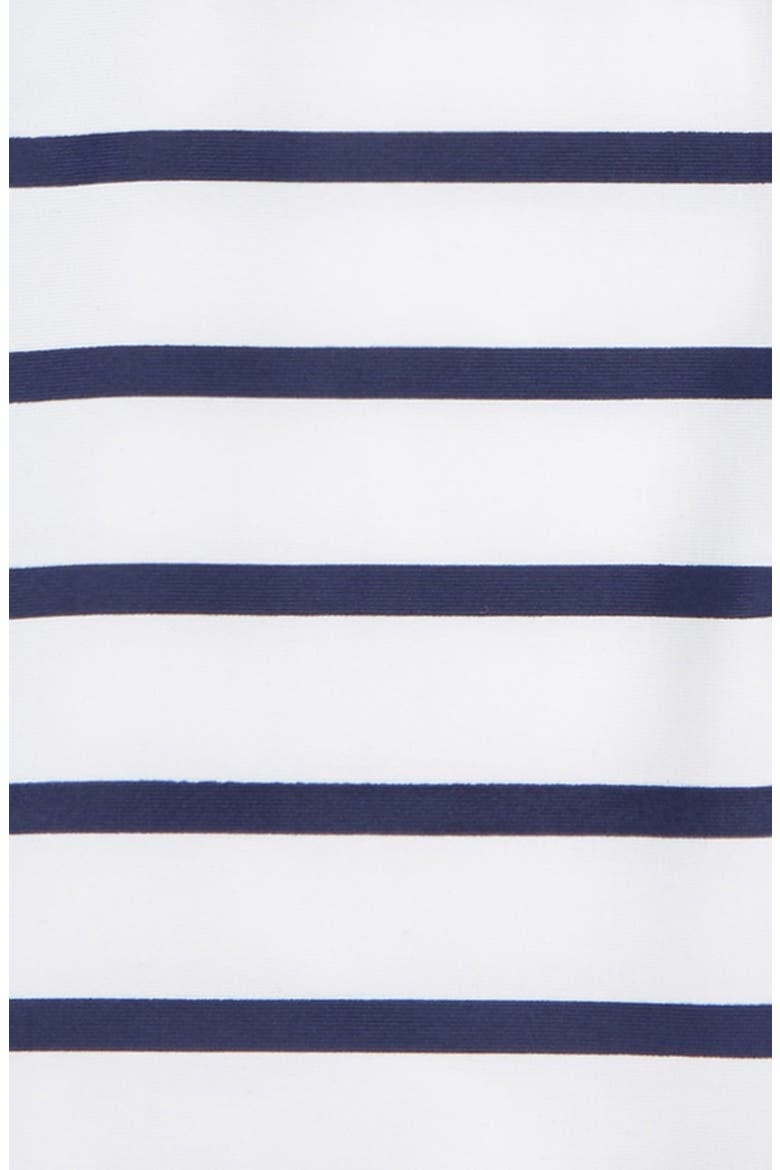 Stripe One-Piece Rashguard Swimsuit, Alternate, color, WHITE- NAVY STRIPE