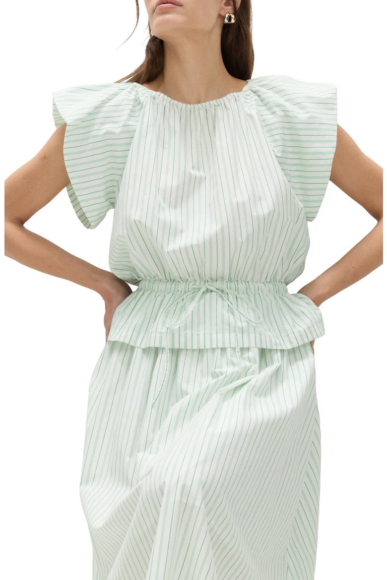 Variegated Stripe Cotton Top, Main, color, GREEN/ MULTI