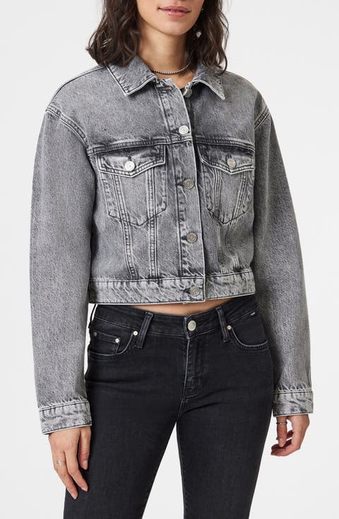 Harmony Crop Denim Jacket (Smoke)