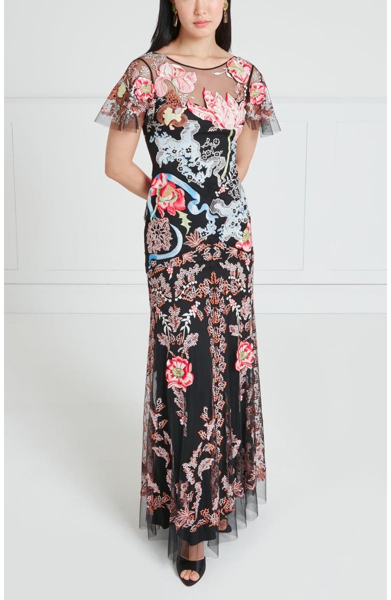 Temperley London Bilbao Gown, Alternate, color, Black