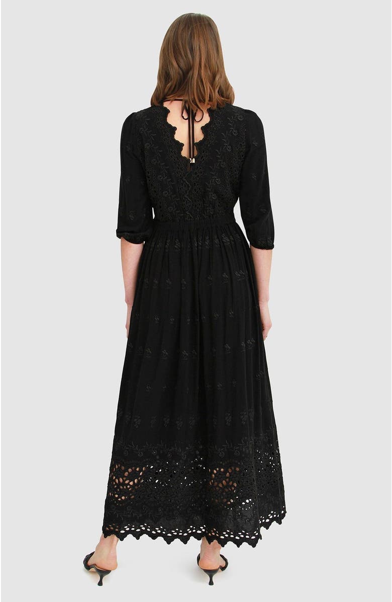 Belle & Bloom All Eyes On Me Midi Dress, Alternate, color, Black