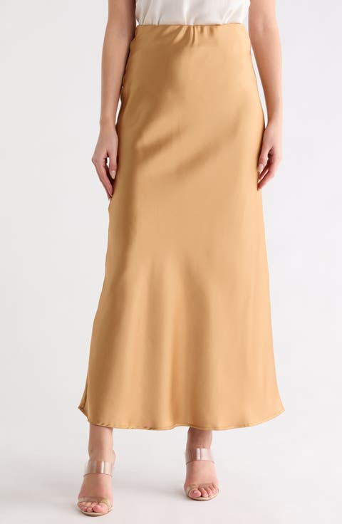 Satin A-Line Skirt