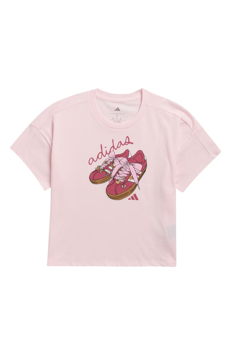 adidas Kids' Loose Fit Sneaker Graphic T-Shirt, Main, color, Distilled Pink