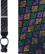 Trafalgar Carnival Diamond Multi-Colored Novelty Silk Button End Suspenders