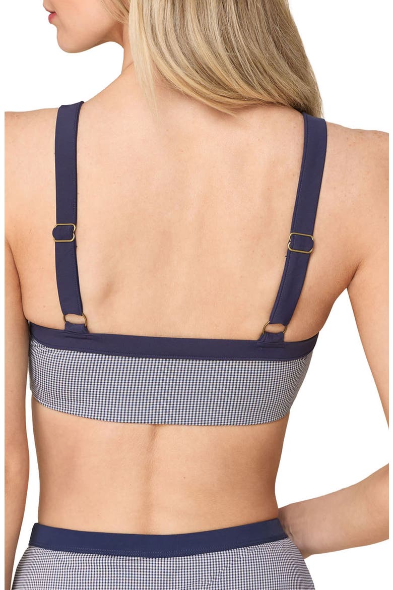 Davenport Gingham Scoop Neck Bikini Top, Alternate, color, JUNIPER