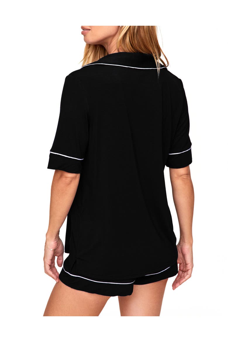 Jane Pajama Shirt & Shorts Set, Alternate, color, Black