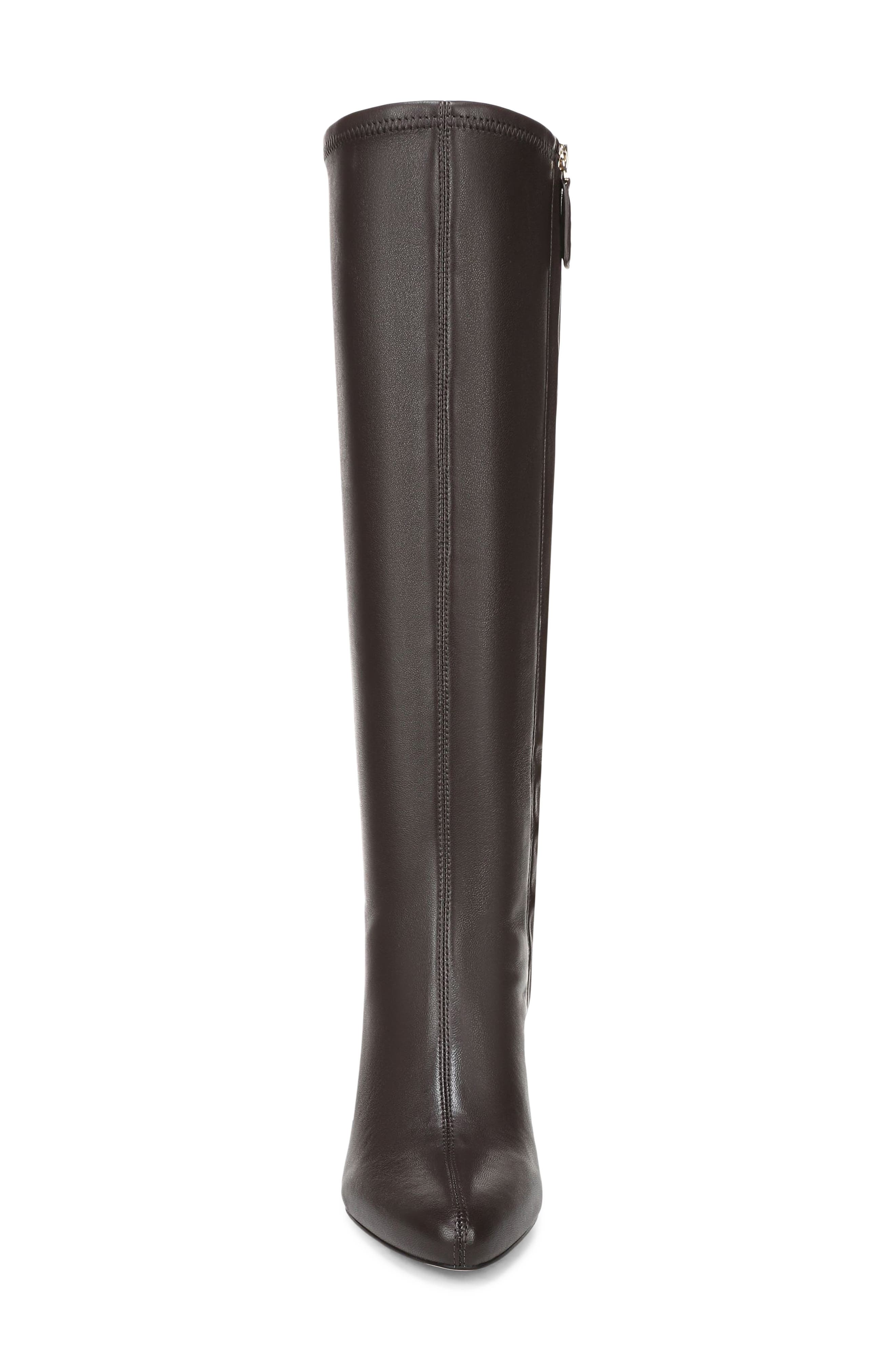 Faye Knee High Stretch Leather Boot, Alternate, color, COFFEE BROWN