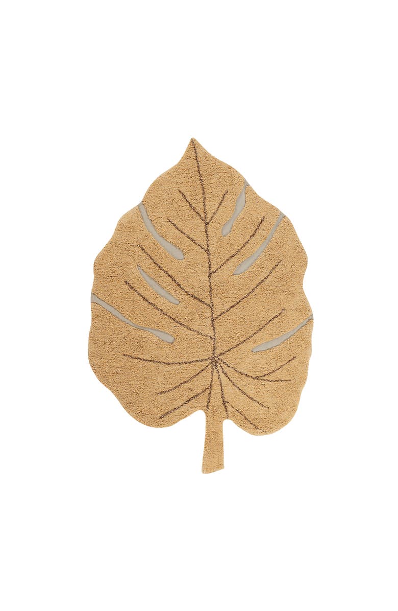 Lorena Canals Washable Rug Monstera, Main, color, Honey