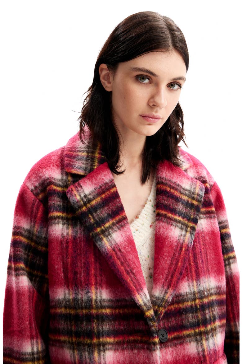 Tommy Plaid Overcoat, Alternate, color, RED