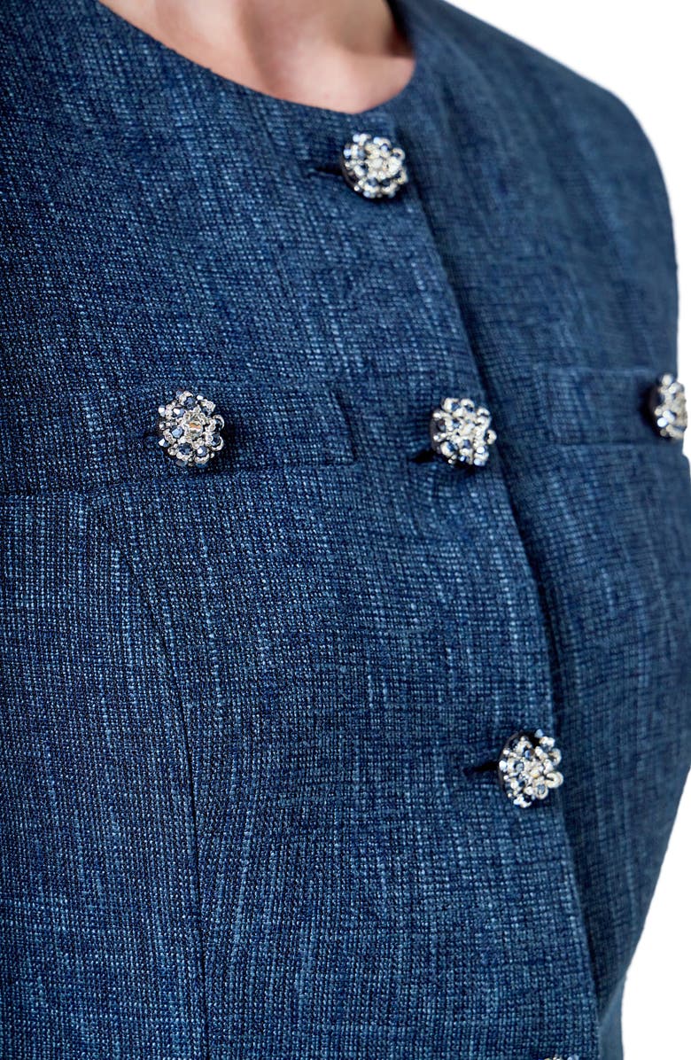 Endless Rose Textured Longline Vest, Alternate, color, Navy