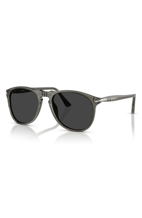 Persol 55mm Polarized Aviator Sunglasses In Grad Smoke