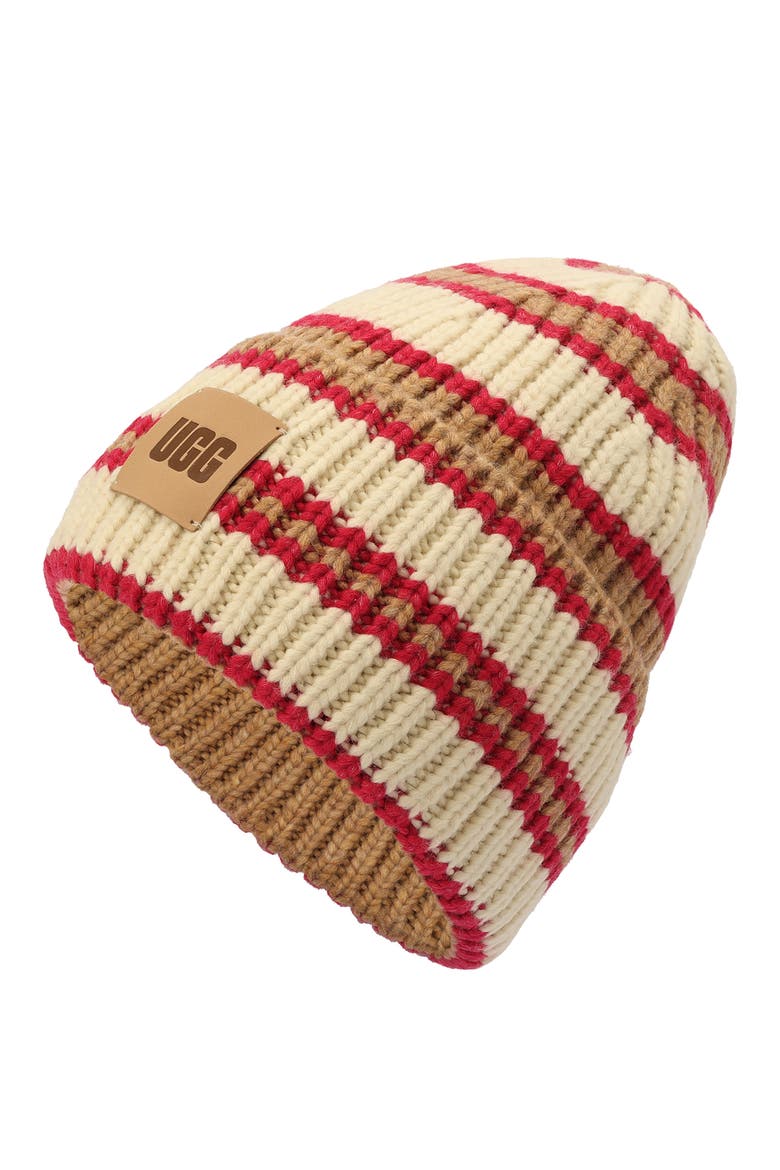 Chunky Rib Beanie, Main, color, VELVET RIBBON MULTI STRIPE
