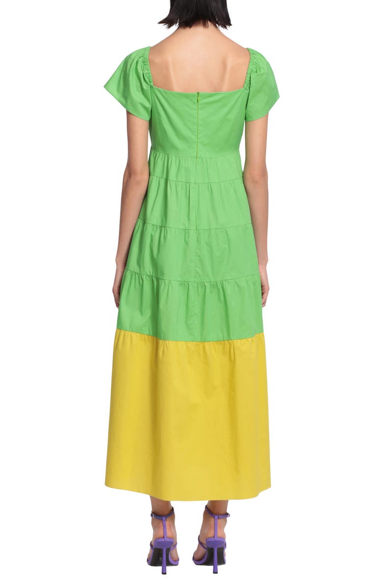 DONNA MORGAN FOR MAGGY Colorblock Short Sleeve Stretch Cotton Maxi Dress, Alternate, color,