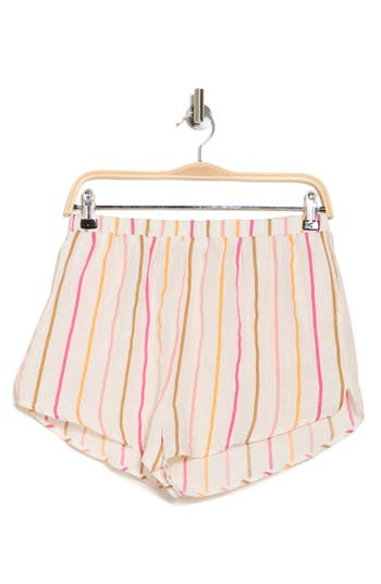 Shop Vitamin A ® Tallows Linen Cover-up Shorts In Sunny Stripe