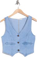 Lush V-Neck Denim Vest
