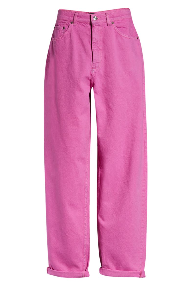 High Waist Nonstretch Balloon Jeans, Alternate, color, BRIGHT PINK