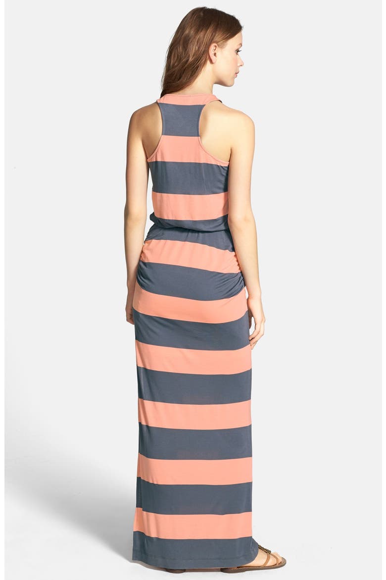 'Luna Lake' Stripe Racerback Maxi Dress, Alternate, color, NAVY/ PEACH