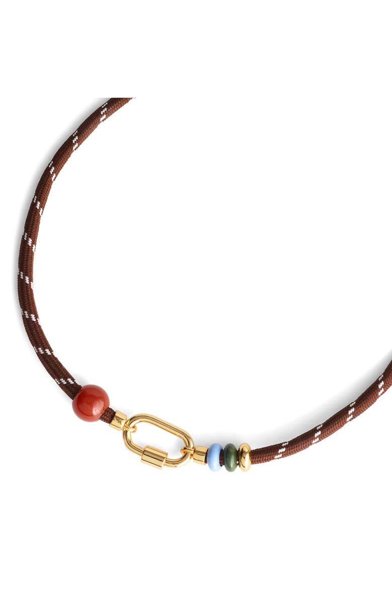 Madewell Semiprecious Carabiner Paracord Necklace, Alternate, color, Dark Carob
