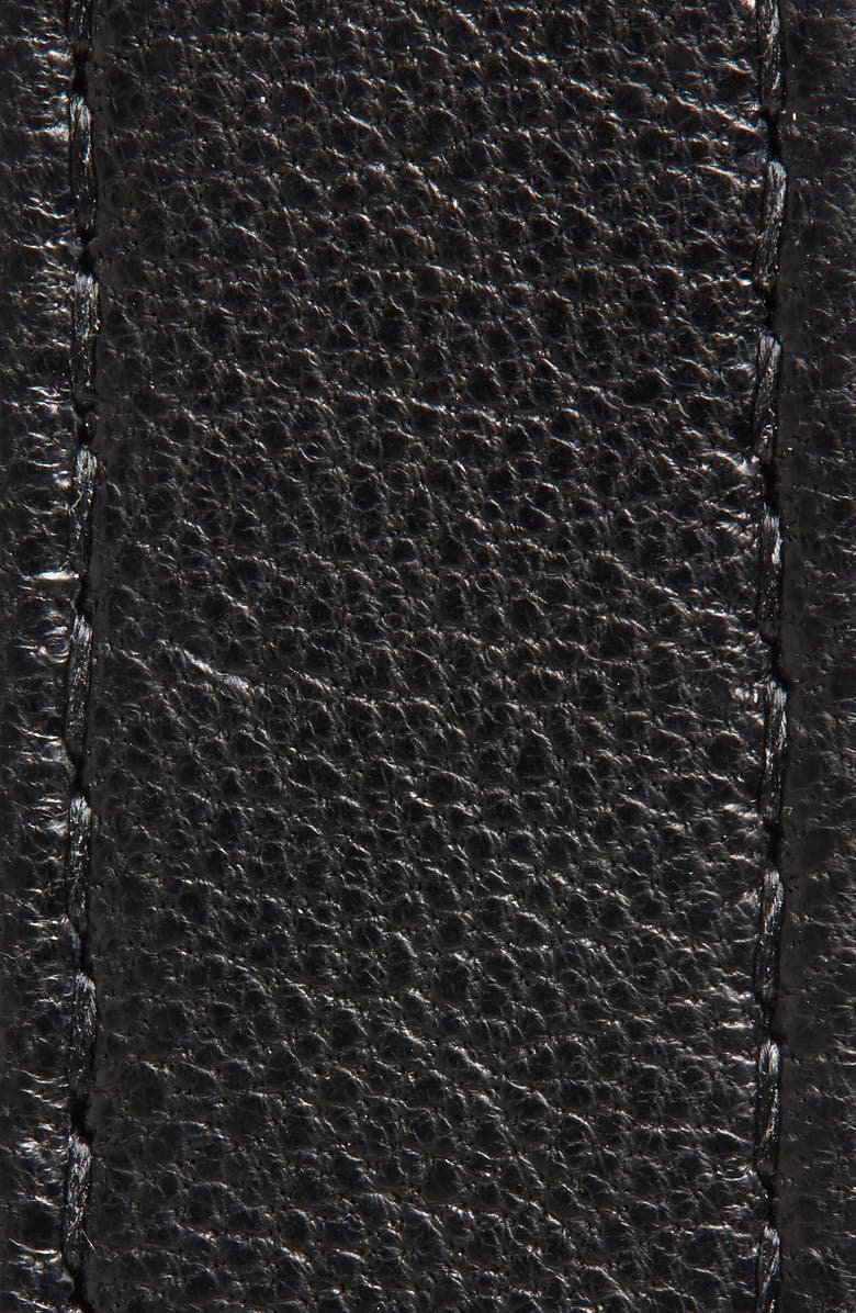 Raina Lauren Leaf Buckle Leather Belt, Alternate, color, Black