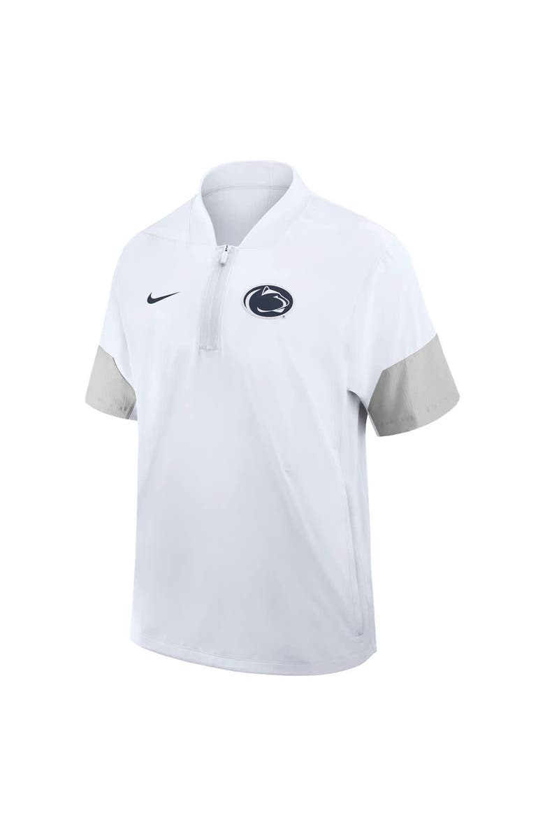 Nike Men's Nike White Penn State Nittany Lions 2025 Sideline Short Sleeve Quarter-Zip Coach Jacket, Alternate, color, White