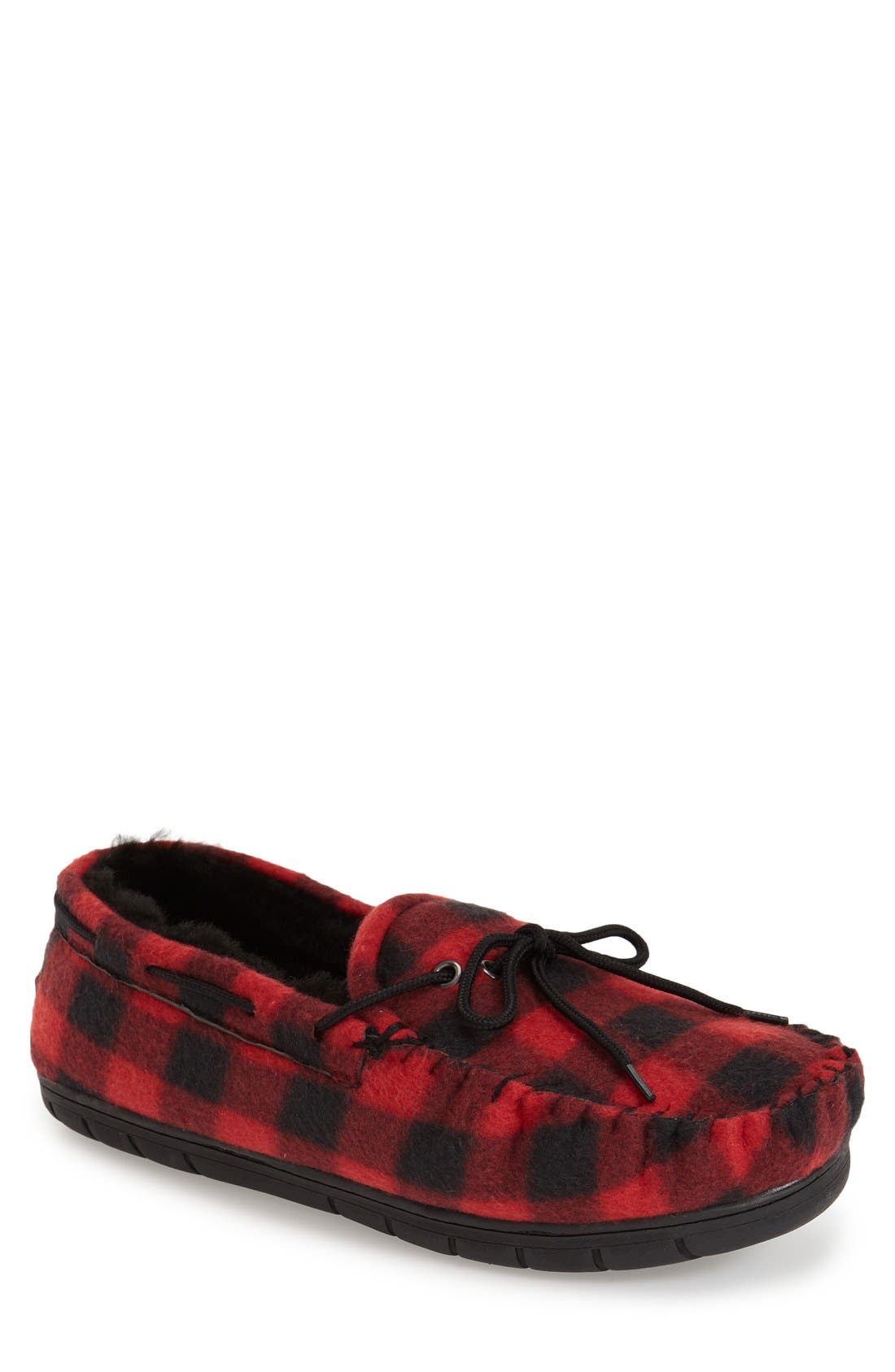 'Piedmont' Genuine Shearling Lined Slipper, Main, color, RED