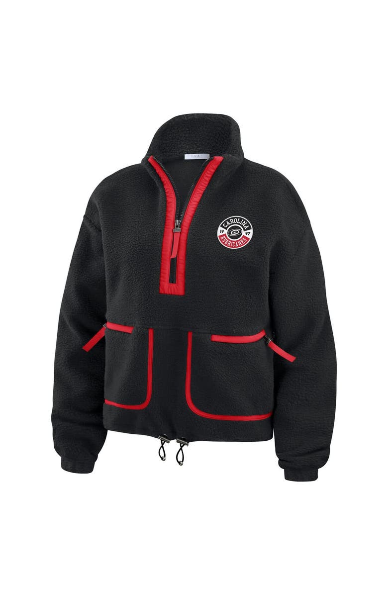 WEAR by Erin Andrews Women's WEAR by Erin Andrews Black Carolina Hurricanes Polar Fleece Half-Zip Jacket, Alternate, color, Black