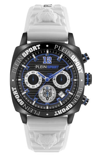 Philipp Plein Sport Wildcat Silicone Strap Watch, 40mm In White