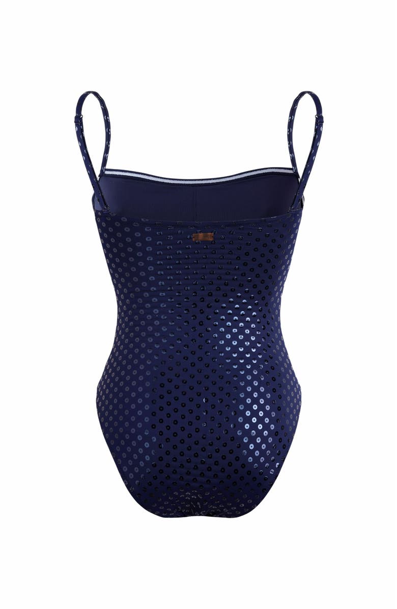 Vilebrequin Women's Sparkling Bustier One-Piece Relief Swimsuit, Alternate, color, Bleu Marine