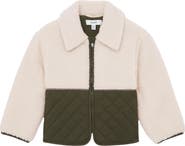 Reiss Kids' Jeanie Mixed Media Zip-Up Jacket