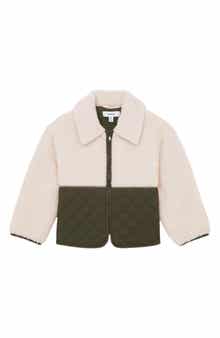 Reiss Kids' Jeanie Mixed Media Zip-Up Jacket