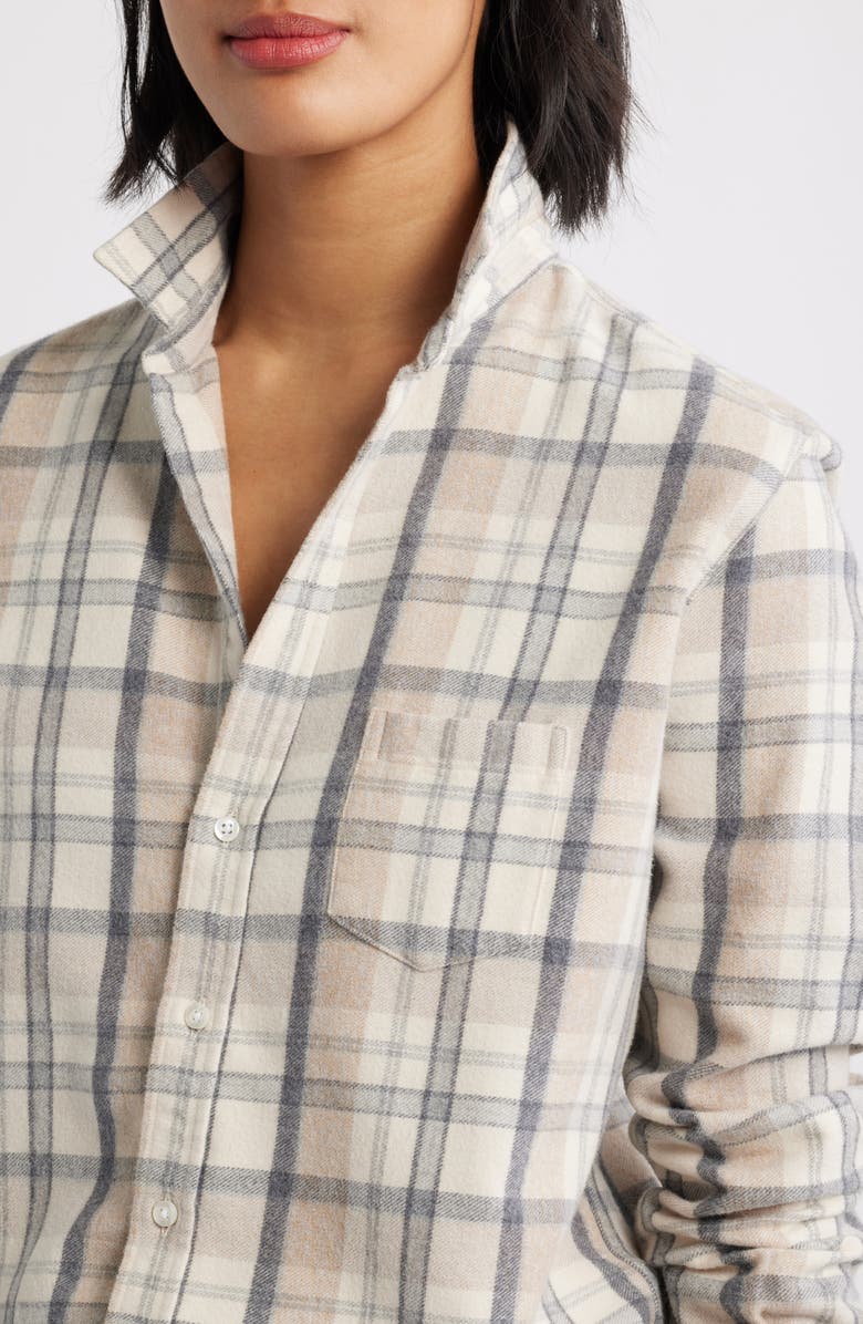 Frank & Eileen Eileen Relaxed Button-Up Shirt, Alternate, color, Cream/ Sand/ Grey Plaid