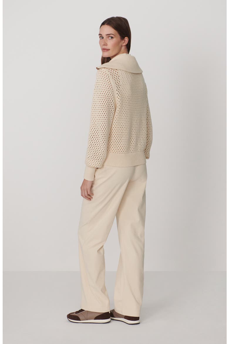 Paula Zip Front Knit Hoodie, Alternate, color, BIRCH