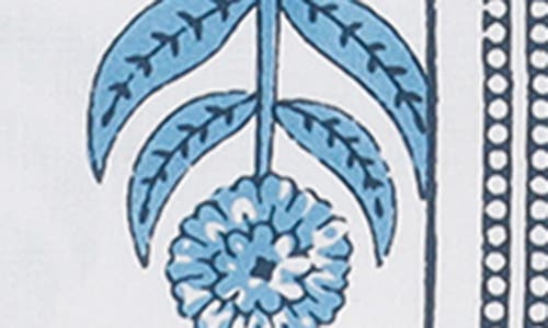 Tiramisu Set Of 4 Floral Block Print Cotton Napkins In Blue