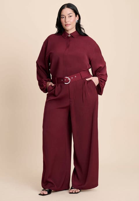 Wide Leg Belted Pant (Plus)