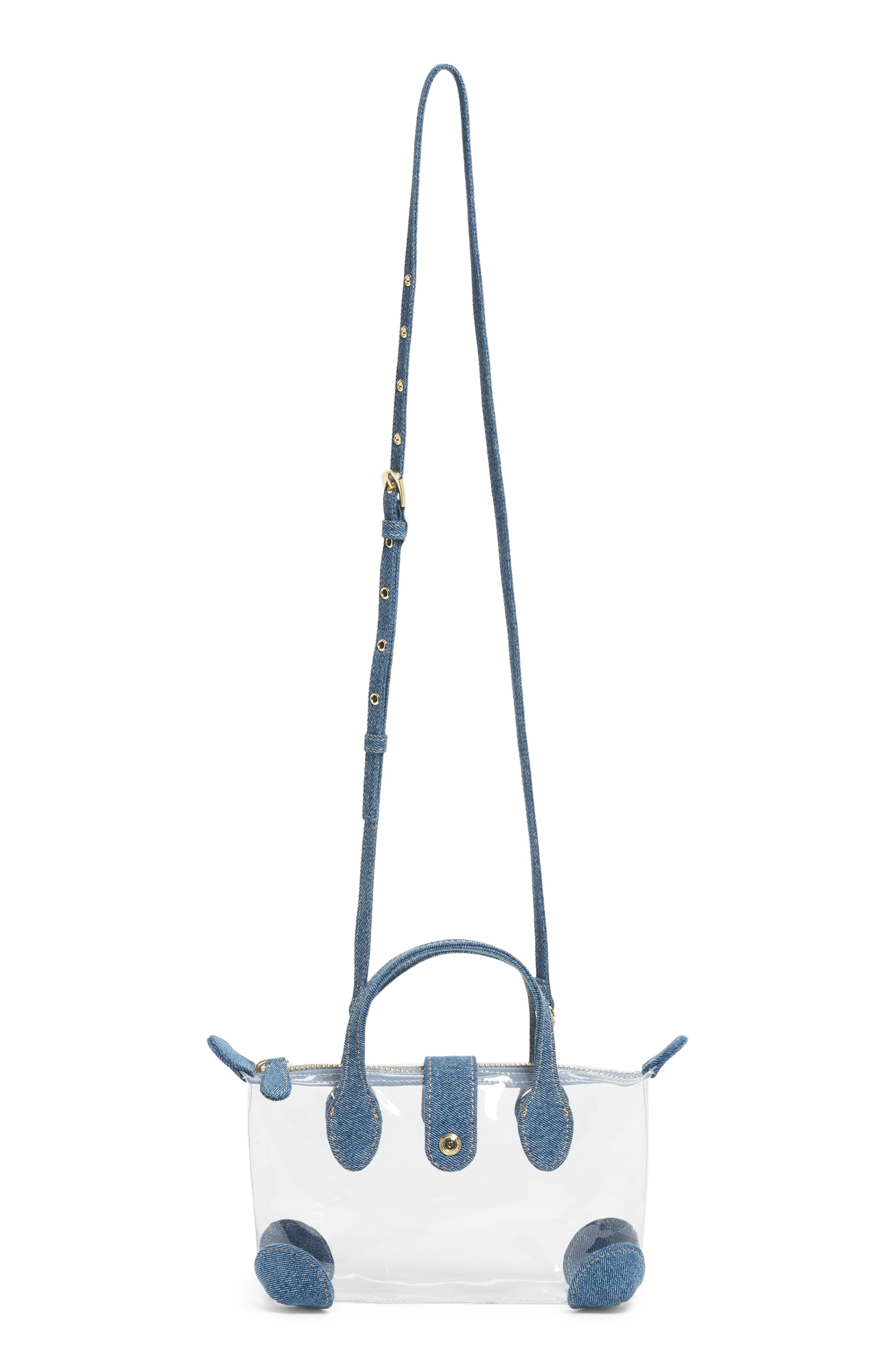 Jelly Pouchette Clear Crossbody Bag, Alternate, color, MEDIUM WASH DENIM