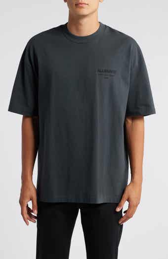 AllSaints Crypt Waffle Knit Long Sleeve Cotton Graphic T AllSaints Crypt Waffle Knit Long Sleeve Cotton Graphic T
