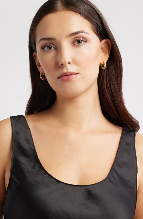 Nordstrom Cubic Zirconia Double Hoop Earrings In Gold