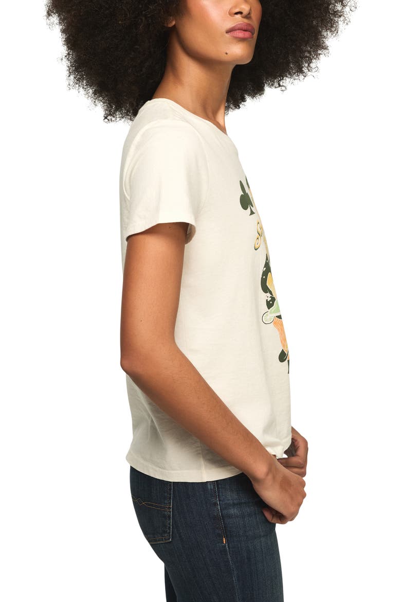 Stay Lucky Cotton T-Shirt, Alternate, color, GARDENIA