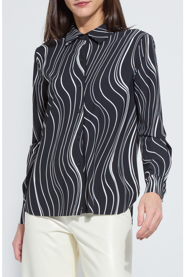 Connie Slim Fit Animal Print Button-Up Shirt, Main, color, UNDULATING LINES
