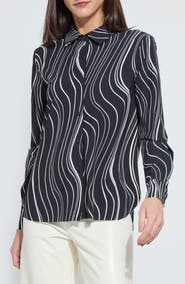 Lysse Connie Slim Fit Animal Print Button-Up Shirt