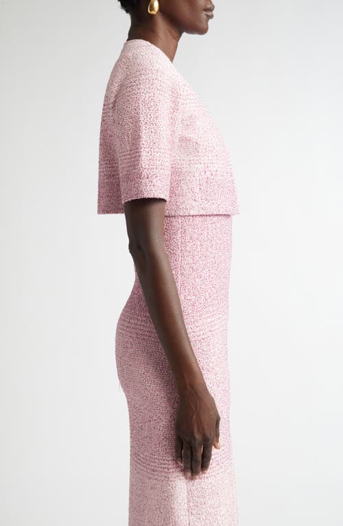 St John Degrade Stripe Sequin Knit Jacket In Camellia