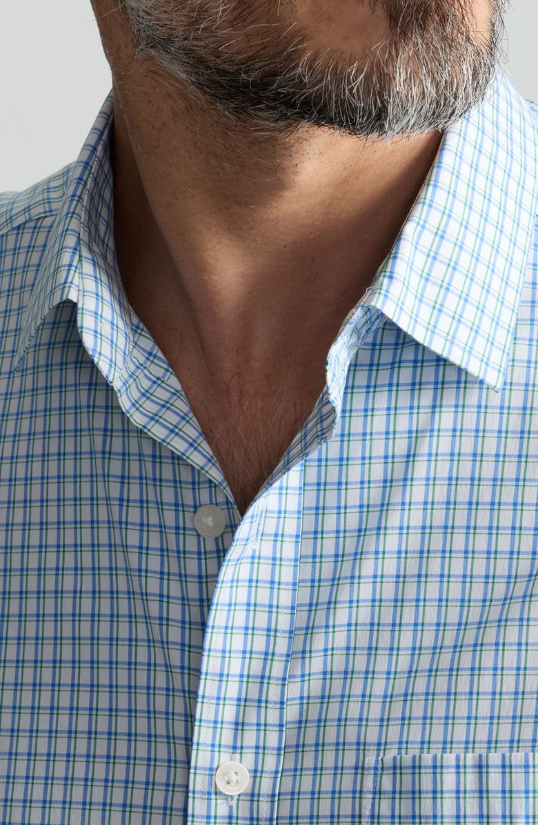 UNTUCKit Tattersall Check Wrinkle Free Cotton Button-Up Shirt, Alternate, color, Blue Green