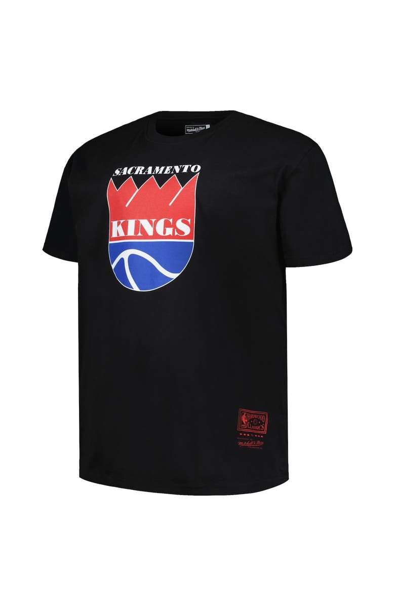 Mitchell & Ness Men's Mitchell & Ness Black Sacramento Kings Big & Tall Hardwood Classics Vintage Logo T-Shirt, Alternate, color, Black