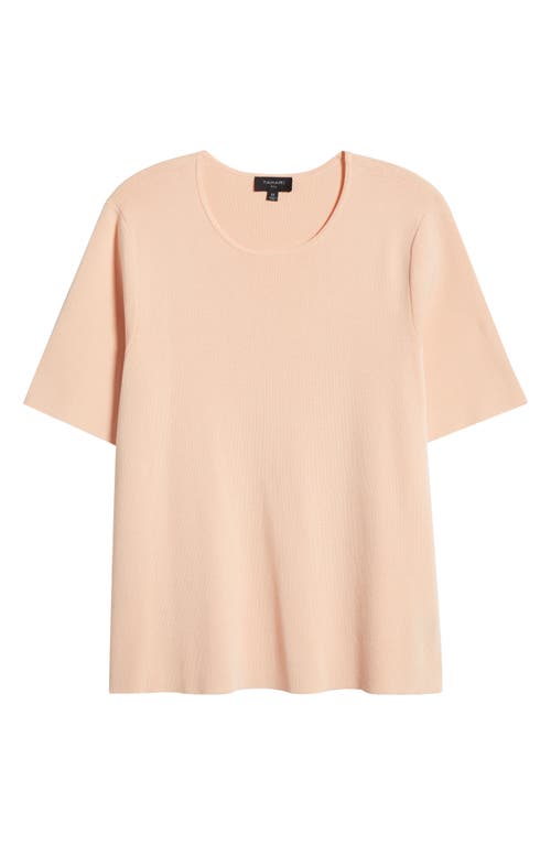 Tahari Asl Short Sleeve Sweater In Parfait