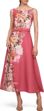 Kay Unger Sylvie Floral Print A-Line Dress