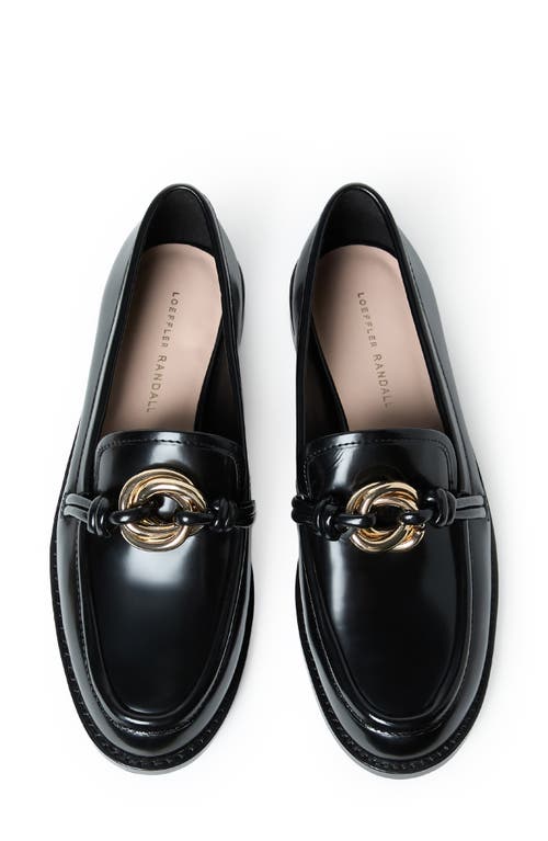 Loeffler Randall Roma Loafers With Hardware Black In Black