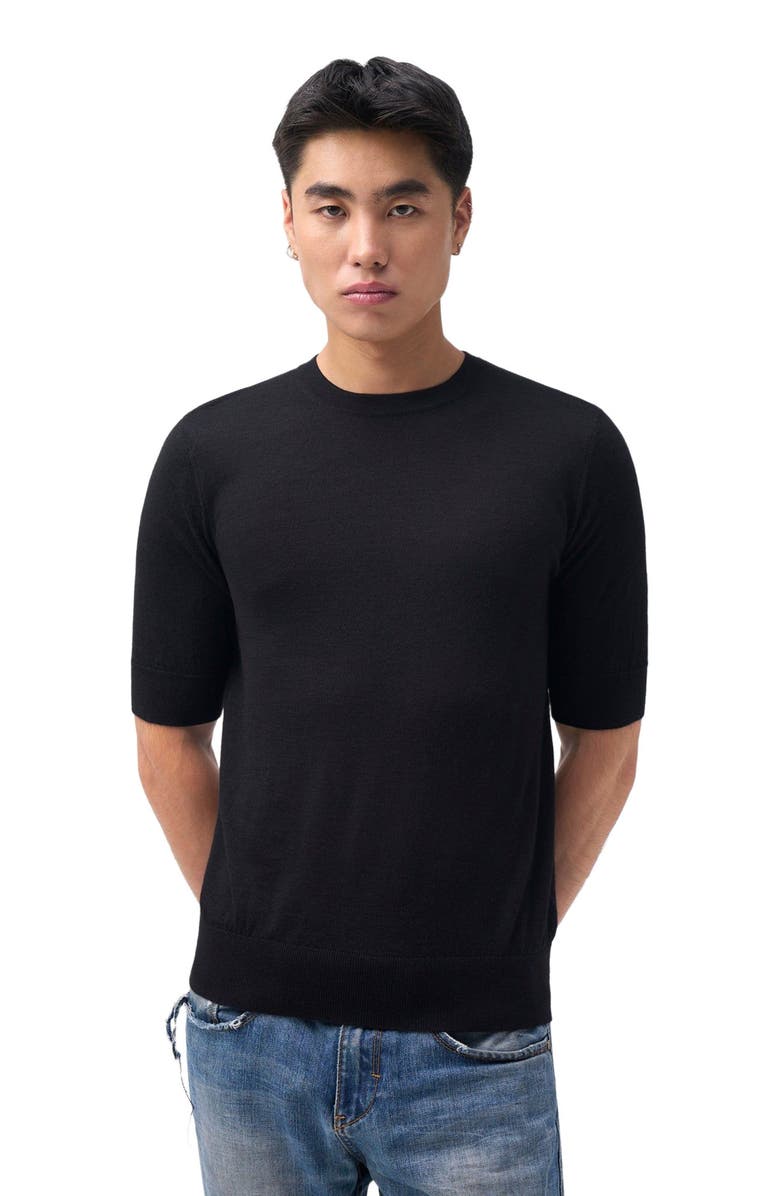 GOBI Mongolian Cashmere Silk Cashmere Crew Neck T-Shirt, Alternate, color, Blue Graphite